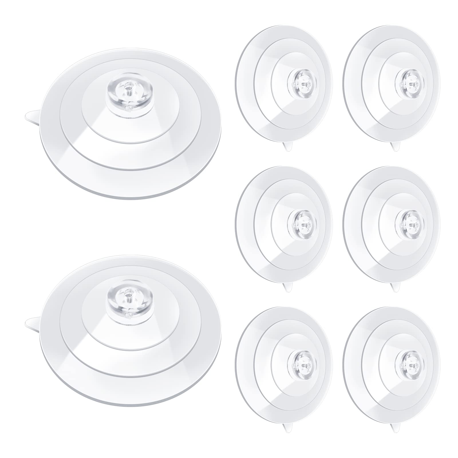 MOROBOR Replacement Ledge Suction Cups, 8pcs 2.5inch Plastic Suction Cups Without Hooks Clear Heavy Duty Suction Cups for Window Shelf, Wreath, Sign,Bird Feeder,Windshield