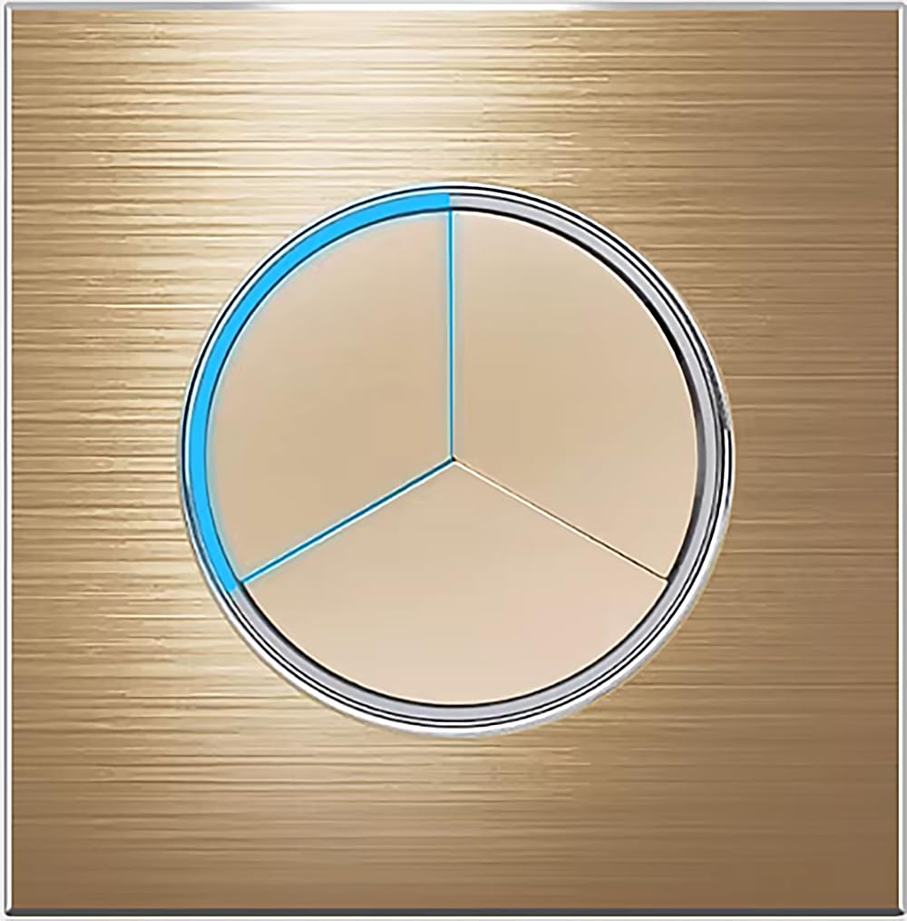 Circle 1/2/3/4 gang 2 way Push Button Wall Light Switch Glass Step Light LED Indicator (gold 3 gang 2 way)