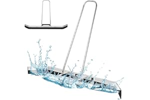 Tcatec Sport Court Squeegee, Stainless Steel Curved Floor Squeegee Heavy Duty Water Remover Floor Scraper Rain Shuttle Water 