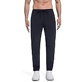 AbleTree 28" Inseam Men's Stretch Travel Pants Water Resistant Zip Pockets Straight Leg Casual & Outdoor Pull on Joggers