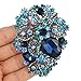 EVER FAITH Women's Austrian Crystal Orchid Teardrop Brooch Blue