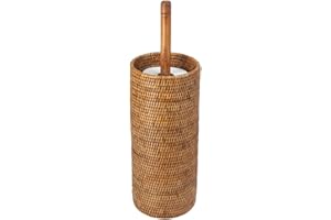 KOUBOO 3 Rolls La Jolla Hand Woven Rattan Toilet Roll Stand, Honey Brown, 17.145 x 17.145 x 52.07 cm