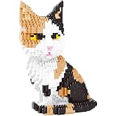 Calico Cat Animals Mini Building Sets STEM Toy for Adults Boys Girls 12+ | 1300PCS Home or Office Collection Decor Model Gifts for Teens (Challenging)