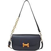 Shoulder Bag for Women Trendy Crossbody Purse Vegan Leather Hobo Handbags Clutch Saddle Bag with 2 Removable Strap