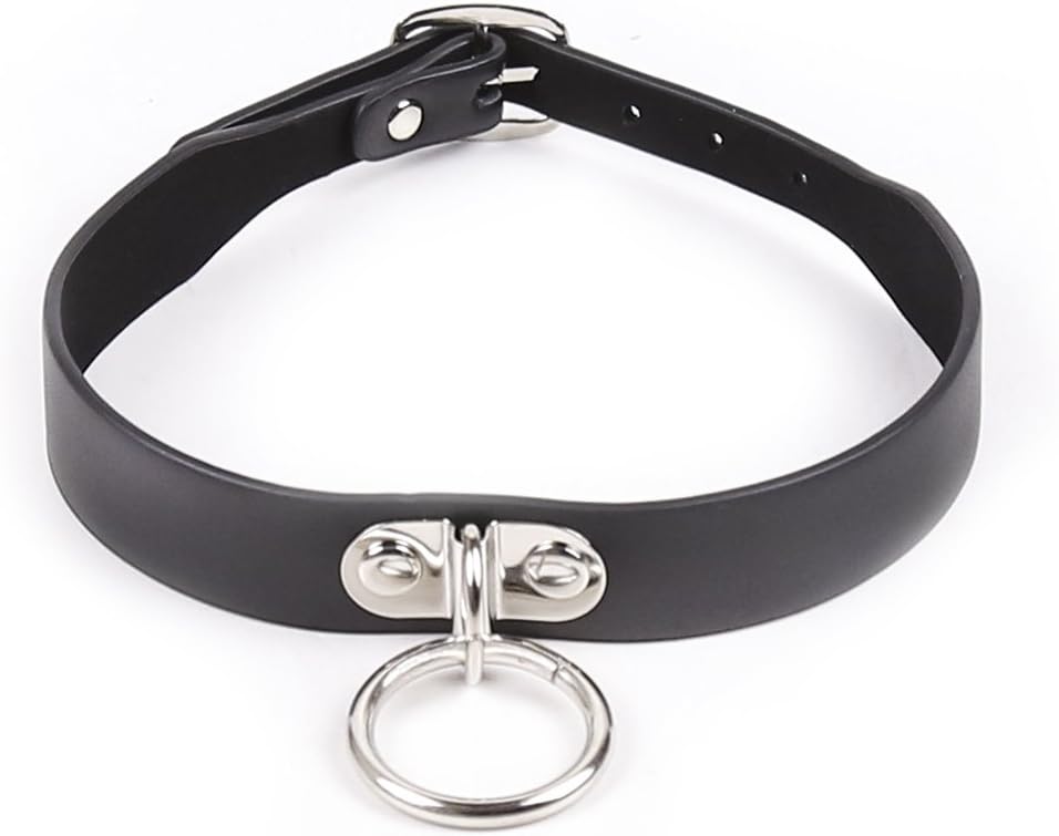 Adjustable Black Leather Choker Necklaces