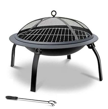 Amazon Com Huaishu Bbq Large Fire Pit Steel Folding Outdoor