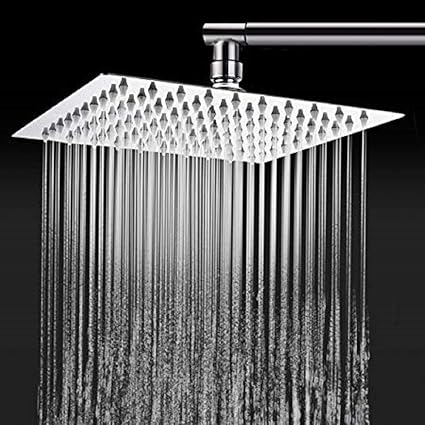 Zeya Combo Of Ultra Slim Shower 8X8 Overhead Shower And 18Inches Shower Arm Combo