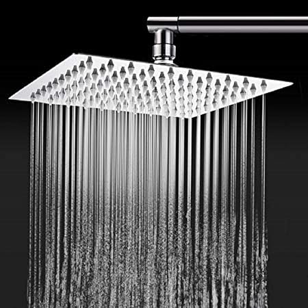 Zeya Combo Of Ultra Slim Shower 8X8 Overhead Shower And 18Inches Shower Arm Combo