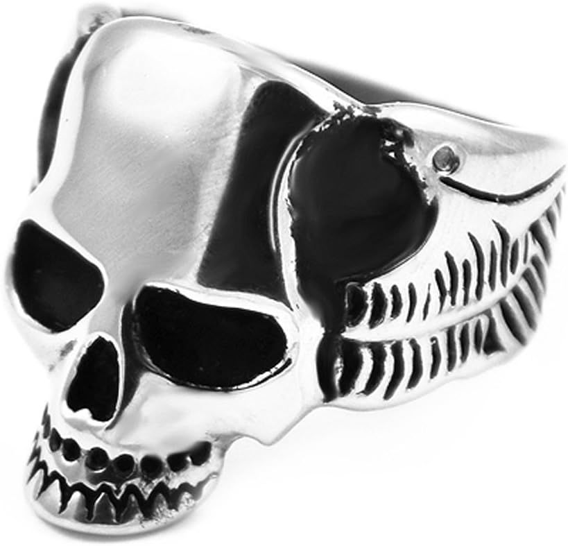 Rush Industries Skull Ring Stainless Steel Biker Jewelry Gothic Rings for Men and Women Sizes