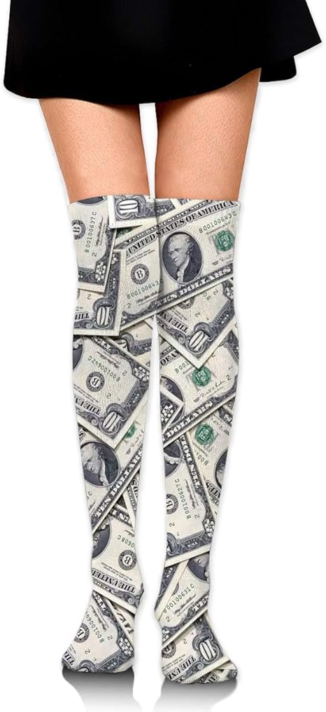 dollar bill thigh high boots