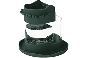 Flumy Paint Brush Cleaner Rinse Cup, Reusable Brush Rinse with Palette, Washable Silicone Paint Brushes Holder, All-in-One Fine Art Paintbrush Cleaning Cup for Acrylic, Oil, Watercolor (Black)