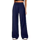 IWD Wide Leg Sweatpants Women High Waist Fleece Lined Sweat Pants Baggy Straight Athletic Pants with Pockets
