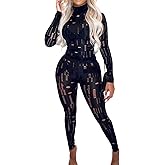 Sexy Women Two Piece Outfits Hollow Out Long Sleeve Crop Top Bodycon Pants Set