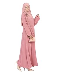 Zofocy Solid Color Women Abaya Modest Muslim Prayer
