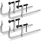 HORUSDY 4-Pack 12-Inch Bar Clamp Set, Light Duty Drop Forged Steel F Clamps, Max 450 lb Load Capacity, Smooth Adjustment Strong Grip for Welding, Woodworking, Metalworking, DIY &amp; Crafts