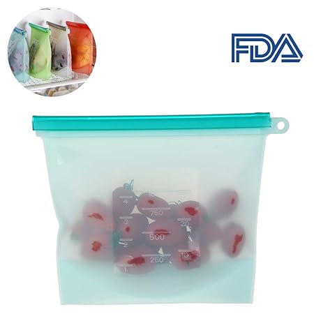 AOLVO - Bolsa de Silicona Reutilizable, 6 Paquetes de Bolsas ...