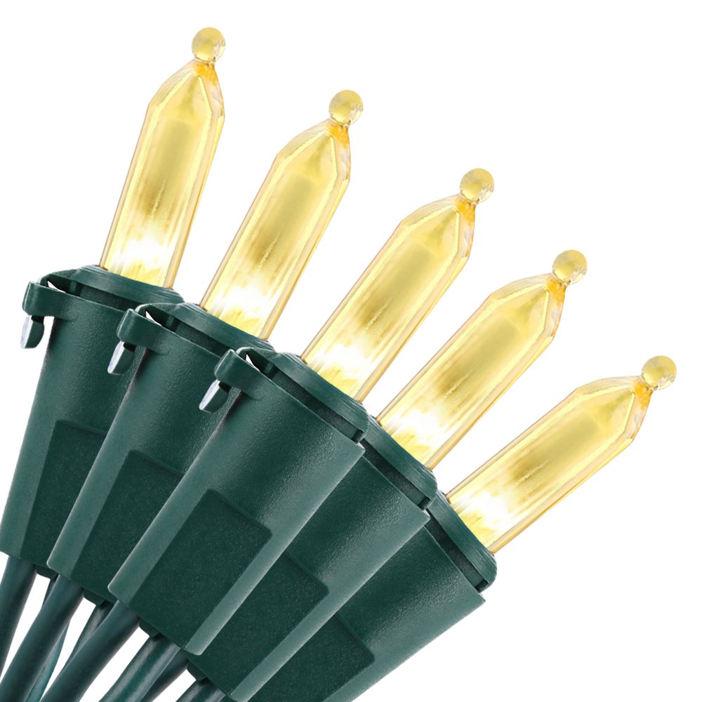 Brizled LED Christmas Lights, 100 LED 33 ft Mini String Lights, 120V UL Certified for Indoor and Outdoor Decoration, Patio and Christmas Tree, Warm White