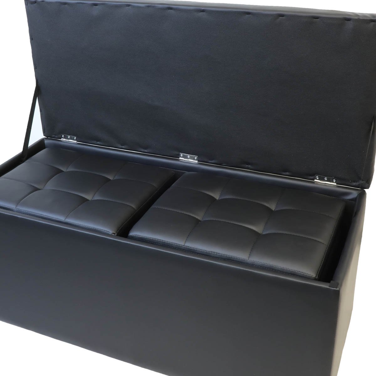 Rectangular Storage Ottoman Bench Tufted Footrest with Cube Ottomans