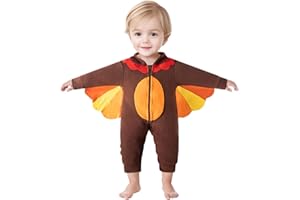 MOMMY'S NEW MAN Newborn Baby Boy Girl Thanksgiving Little Turkeys Cosplay Romper Hooded Fall Winter Outfits