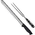 Ergo Chef Prodigy Series 2pc. Set 12-Inch Slicer - Brisket, Roast Carving Knife and Pro Series 8-Inch Meat Carving Fork