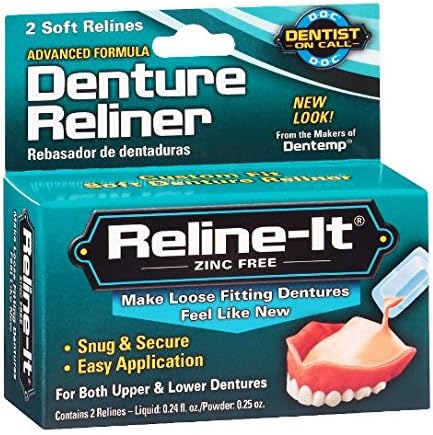Dentist On Call Reline-It Advanced Denture Reliner Kit Zinc Free 2.0 repairs (pack of 2)