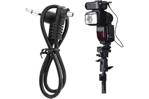 Flash Sync Cable, 3.5 Mm Jack Plug to Male Flash PC Sync with Screw Lock, Flash Sync Cable Cord for Stable PC Connection