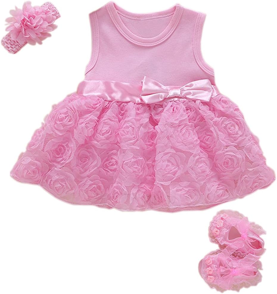 NiyageBaby Girls Clothes Dress Flowers Romper Sets Infant Tutu Bodysuit Party Outfits
