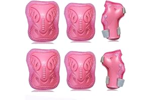 Kids Knee Pads and Elbow Pads Set, 6 Pieces Protective Gear for Boys Girls, Adjustable Wrist Guards Safety Pads for Scooter, 