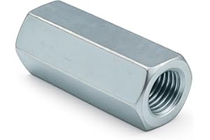 YaaYii 5/16-18 Hex Coupling Nut, Pack of 12, Zinc-Plated Carbon Steel Extension Rod Coupler Connector