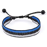 Estonia Flag Bracelet, Adjustable, Boho Style Rope Bracelet for Women and Men, Thread String