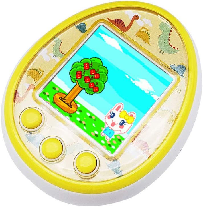 Virtual Pet Toy, veyikdg Electronic Handheld Pet Toy Child Tamagotchi Electronic Virtual Kids Educational Toy Slot Machine with LED Blhing for Kids Christmas Birthday for Boys and Girls Gift (Yellow)