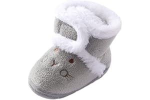 oelaio Baby Girls Boys Warm Fleece Winter Booties Non-Slip Newborn Infant First Walkers Slippers Shoes