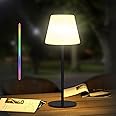 Gewiny Outdoor Table Lamp,Battery Operated Cordless Table Lamp,Outdoor Lamps for Patio Waterproof,Dimmable Warm White and RGB LED Desk Lamp,Portable Night Light for Garden,Balcony,Bedroom,Camping.