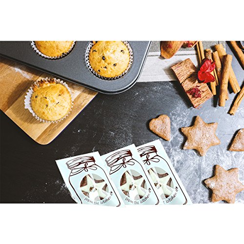 Treats Bags Cookie Party Favor Bags 100PCS Resealable for Party Gift Giving (Yellow) - Thumbnail 3