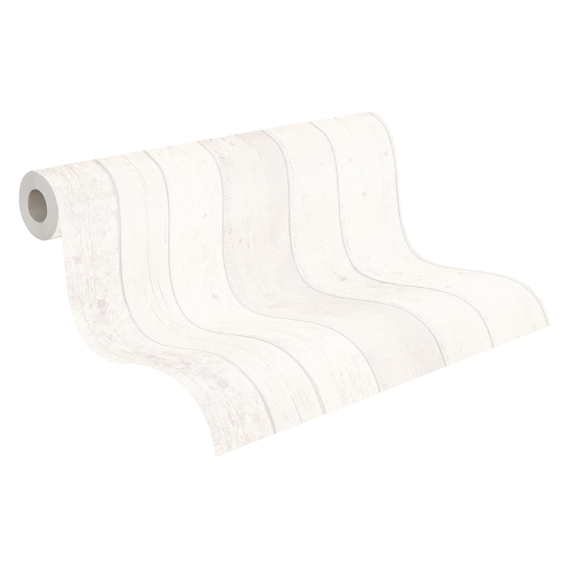 A.S. Création Non-woven wallpaper Black & White Wood Effect Wallpaper 10.05 m x 53 cm Grey White Made in Germany 855046 8550-46