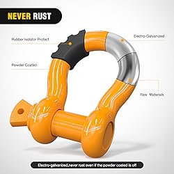 Nilight 2 Pack 3/4" D-Ring Shackle with 7/8" Screw
