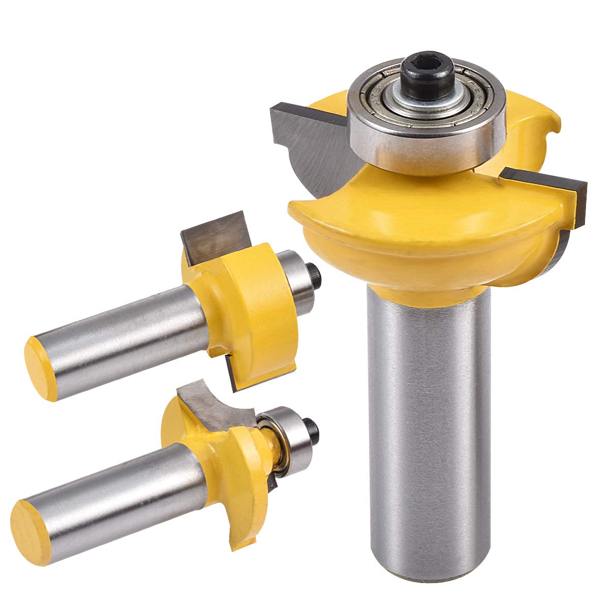 KATUR 3pcs T type Ballnose Cutter, Door Window Plank Wood Working Tool with 1/2 Inch Shank, Curboard Cabinet Cutter Router Bits Set (1/2" Shank)