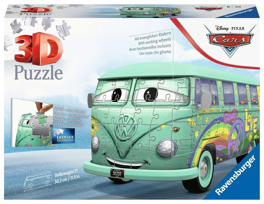Ravensburger Disney Pixar Cars Filmore 3D Jigsaw Puzzle - VW T1 Camper Van - 162 Pieces