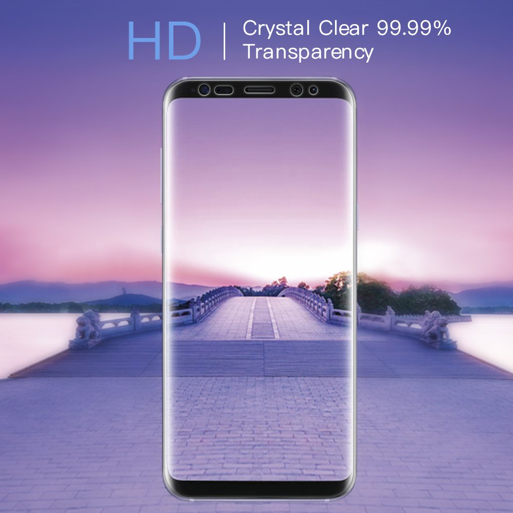 [2 Pezzi] Senisttech Pellicola Protettiva per Samsung Galaxy S8 -0,33mm HD ad alta trasparenza 3D compatibile - protezione perfetta contro graffi, acqua, vibrazioni e impronte digitali