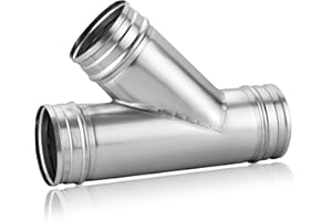 NATGAI 4 Inch 3 Way Duct Splitter, 45°Metal Hose Connector 4 Inch Duct Connector for Exhaust Fan, Y-Shaped Ducting Adapter for HVAC, Dryer Vent, Exhaust Fan, Ventilation Systems in Kitchen & Bathroom