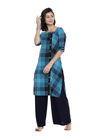 checked cotton kurtis