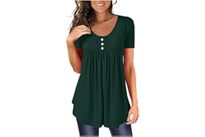 CHUOAND Womens Blouse,Women Button Plus Size Tops V Neck Summer Floral Print Fashion Short Sleeve T Shirts