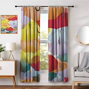 Umbrella Festival Soundproof Curtains for Bedroom Colorful ...