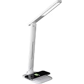 OttLite Charge Up LED Task Lamp with USB and Wireless Charging, White | ClearSun LEDs Reduce Eyestrain | 3 Color Temperature Modes | Adjustable Flexible Neck
