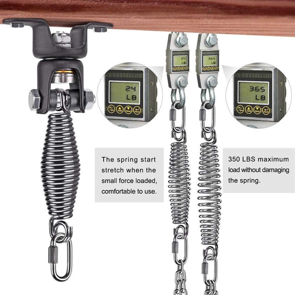 BeneLabel Heavy Duty Boxing Punching Bag Hanger with Spring, 350 LB Capacity, 360° Rotation Wood Beam Holder, 2 Wood Screws for Wooden Sets, 1 Carabiner, 1 Comfort Spring : Sports & Outdoors