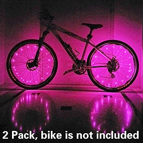(2 Tiers Pack) Waterproof LED Bike Wheel Light - Safer Bicycle Spokes &amp; Rims Light - Easy to install, No tools Needed