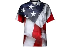 HUTJDHA 2025 Men's Fit Gradient Color Scrub Tops Plus Size V-Neck Short Sleeve Funny Medical Workwear with 3 Pocket S-5XL