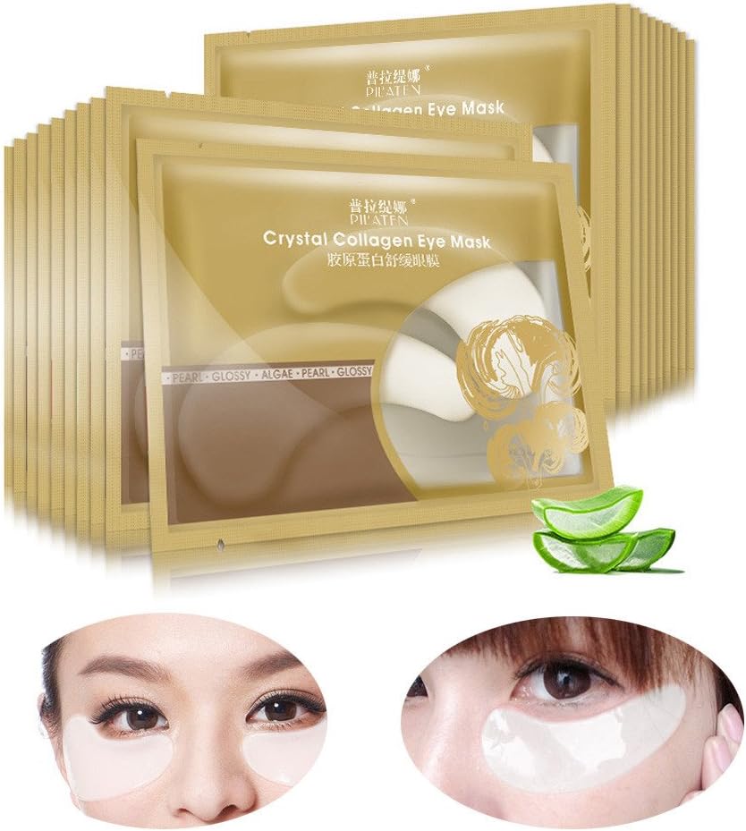 Celendi 10Pair Anti-Wrinkle Dark Circle Gel Collagen Under Eye Patches Pad Mask Bag