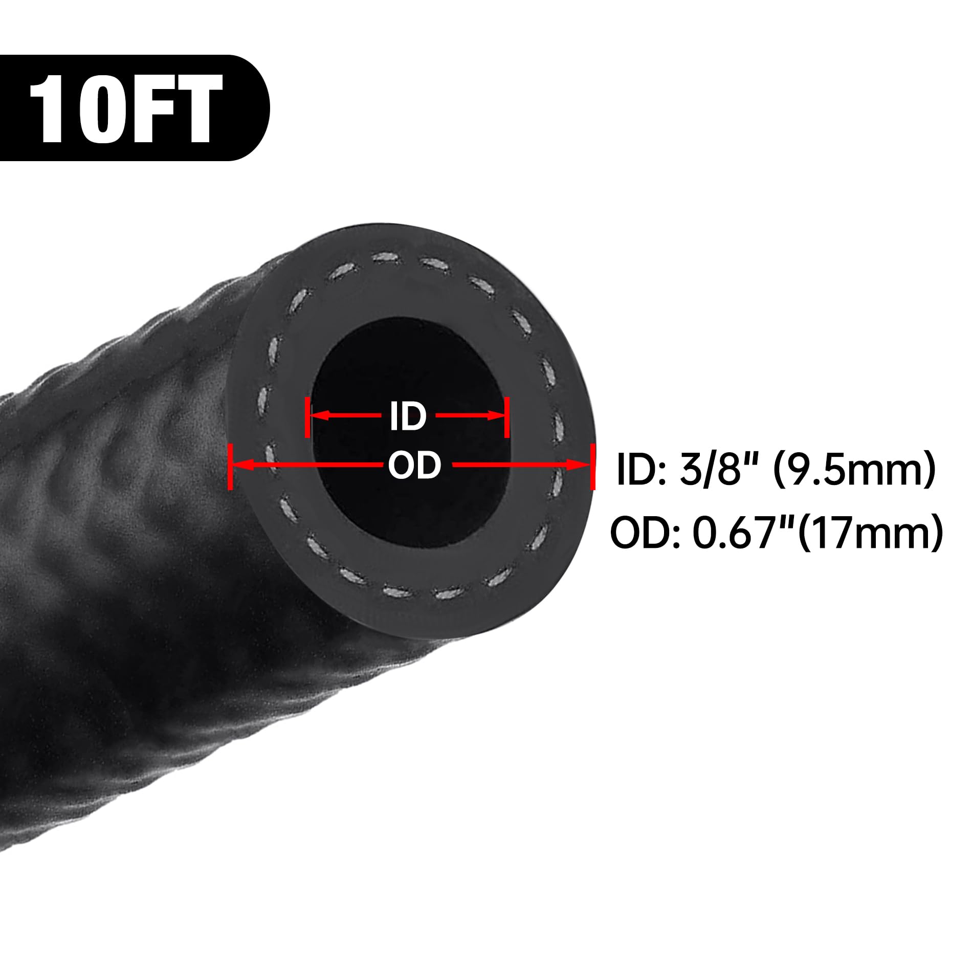 30R7 Fuel Hose Roll - 3/8 Inch ID, 50 Foot Length, Made In USA With 10 Clamps Included - View #5