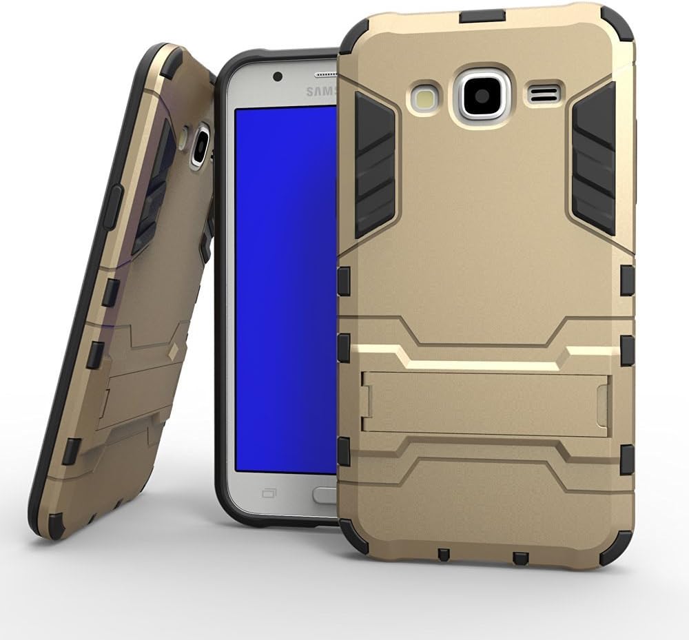 2 In 1 Combo Rugged Dual Layer Heavy Duty Detachable Hybrid Slip Robot Impact Advanced Armor Soft Silicone Cover Hard Case for Samsung Galaxy J7 2015 Kickstand Tuff Symbiosis Anti-Scratch, Anti-Slip